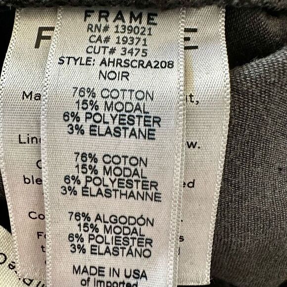 Frame Ali high rise cigarette black frayed hem jeans size 25 - Picture 12 of 13